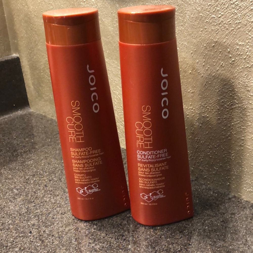 Joico Smooth Cure Shampoo and Conditioner.